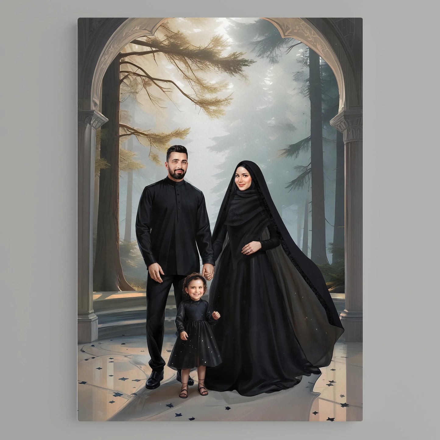 family with background