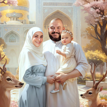 family with background